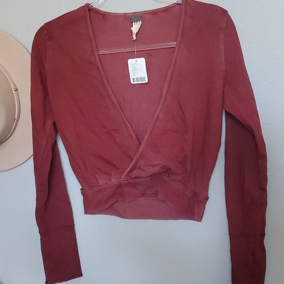 NWT Free People burgundy top - Picture 1 of 5